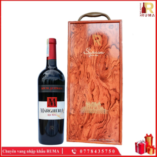 Set quà tặng 1 chai vang Úc Margheria - Hộp sơn mài