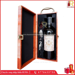 Set quà tặng 1 chai vang Ý Tolucci Semi - Hộp sơn mài