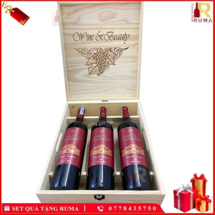 Set quà tặng 3 chai rượu vang Chile PrisCilla