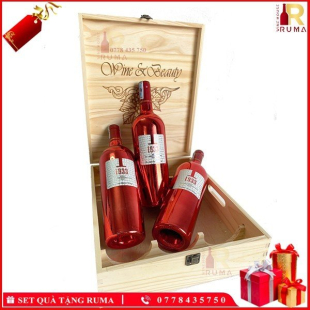 Set quà tặng 3 chai rượu vang Ý 1933 Ruby