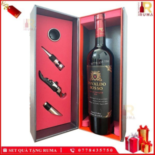 Set quà tặng hộp 1 chai rượu vang Chile Osvaldo