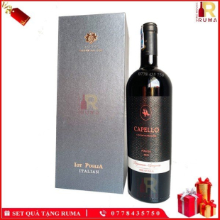 Set quà tặng hộp 1 chai rượu vang Ý Capello kèm phụ kiện