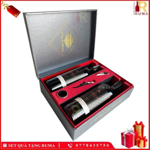 Set quà tặng hộp 2 chai rượu vang Ý Capello kèm phụ kiện
