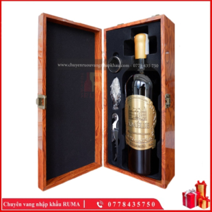 Set quà tặng 1 chai vang Pháp Amelie - Hộp sơn mài