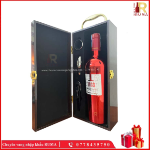 Set Quà Tặng 1 Chai Vang Ý 1933 Ruby - Hộp Sơn Mài